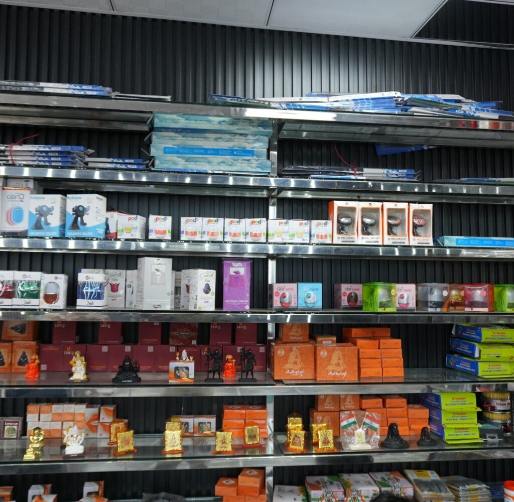 Premium car accessories display rack at Detailing Souls store in Noida